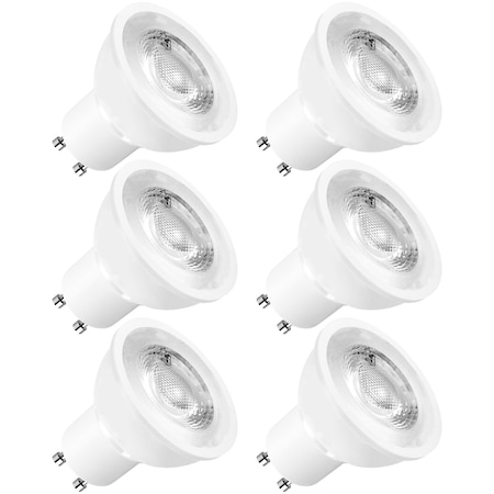 MR16 LED Light Bulbs 6.5W (50W Equivalent) 500LM 3000K Soft White Dimmable GU10 Base 6-Pack